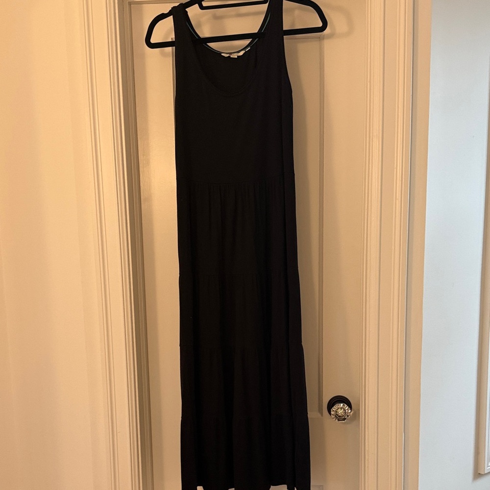 Boden Black Maxi Tiered Dress